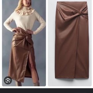 Zara knotted leather skirt NWT XS